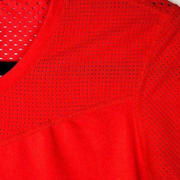 Nike Pro Womens Activewear Top Large L Dri Fit Mesh Short Sleeve Orange Shirt - Picture 3 of 14